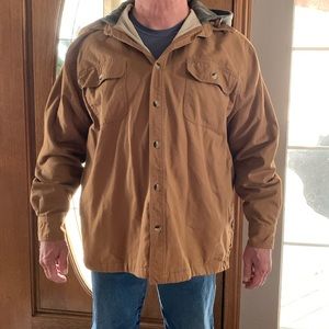 BUCKHORN RIVER, hooded camo, brown work hunting  lined coat/ jacket  XL MEN’s